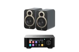 Eversolo Play Integrated Streaming Amplifier with Q Acoustics 3020c Bookshelf Speakers