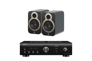 Denon PMA-600NE 2 Ch. 70W Integrated Amplifier with Q Acoustics 3020c Bookshelf Speakers