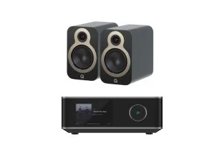 WiiM Amp Ultra Streaming Amplifier with Q Acoustics 3020c Bookshelf Speakers
