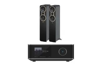 WiiM Amp Ultra Streaming Amplifier with Q Acoustics 3050c Floorstanding Speakers