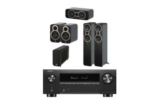 Denon AVC-X3800H 9.4 Ch. 180W 8K AV Receiver with Q Acoustics 3050c 5.1 AV Speaker Package