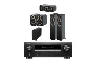 Denon AVR-X1800H 7.2 Ch. 175W 8K AV Receiver with Q Acoustics 3050c 5.1 AV Speaker Package