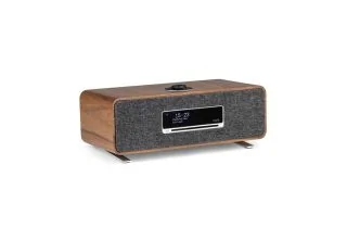Ruark Audio R3S Compact Music System - Rich Walnut Veneer with Slate Grey Fabric Grille