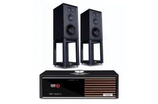 Ruark Audio R610 Music Console with Wharfedale Linton Heritage Standmount Speakers with Matching Stands
