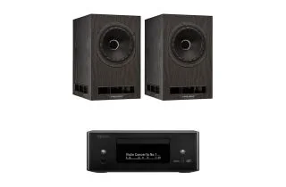 Denon RCD-N12 DAB All-In-One System with Fyne Audio F5e Bookshelf Speakers