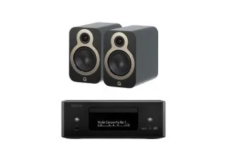 Denon RCD-N12 DAB All-In-One System with Q Acoustics 3020c Bookshelf Speakers