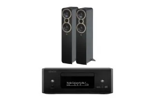 Denon RCD-N12 DAB All-In-One System with Q Acoustics 3050c Floorstanding Speakers