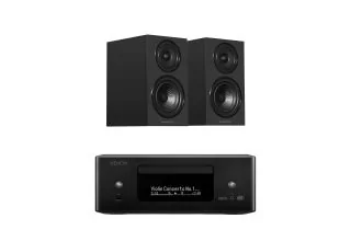 Denon RCD-N12 DAB All-In-One System with Wharfedale Diamond 12.1i Bookshelf Speakers