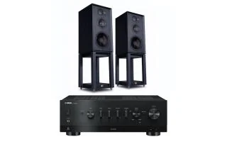 Yamaha R-N800A Network Receiver with Wharfedale Linton Heritage Standmount Speakers with Matching Stands