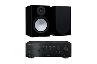 Yamaha R-N800A Network Receiver with Monitor Audio Silver 100 7G Speakers