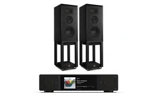 Arcam Radia SA35 Streaming Integrated Amplifier with Wharfedale Super Linton Heritage Standmount Speakers with Matching Stands