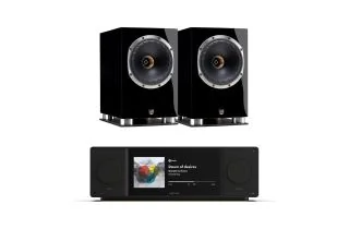 Arcam Radia SA45 Streaming Amplifier with Fyne Audio F500SP Bookshelf Speakers