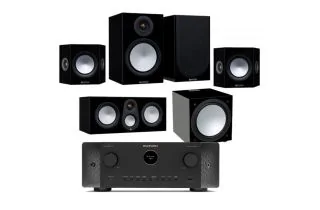 Marantz CINEMA 60 DAB 7.2 Channel AV Receiver with Monitor Audio Silver 7G 100 5.1 Speaker Package
