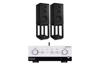 Leak Stereo 230 Integrated Amplifier with Wharfedale Super Linton Heritage Standmount Speakers with Matching Stands