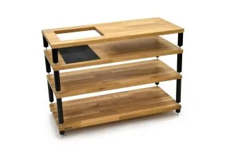 Atacama Apollo Storm 10 with Vinyl Storage Four Tier Rack - Natural Oak / Black