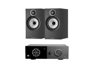 Lyngdorf TDAI-1120 2-Channel Streaming Amplifier with Bowers & Wilkins 606 S3 Standmount Speakers