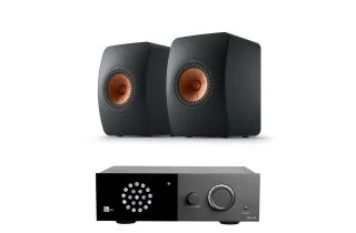 Lyngdorf TDAI-1120 2-Channel Streaming Amplifier with KEF LS50 Meta Bookshelf Speakers