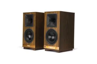 Manufacturer Refurbished - Klipsch The Sixes Powered Bookshelf Speakers - Walnut