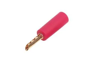 BFA Style Gold Plated 4mm Banana Plug with Twin Screw Option - Red