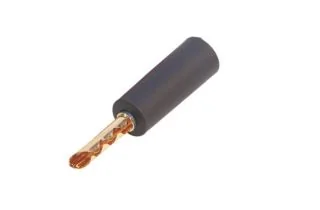 BFA Style Gold Plated 4mm Banana Plug with Twin Screw Option - Black
