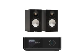 WiiM Amp Ultra Streaming Amplifier with Monitor Audio Bronze 50 7G Bookshelf Speakers