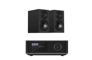 WiiM Amp Ultra Streaming Amplifier with Wharfedale Diamond 12.1i Bookshelf Speakers