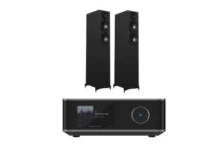 WiiM Amp Ultra Streaming Amplifier with Wharfedale Diamond 12.4i Floorstanding Speakers