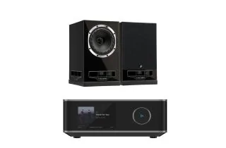WiiM Amp Ultra Streaming Amplifier with Fyne Audio F5S Bookshelf Speakers