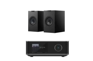 WiiM Amp Ultra Streaming Amplifier with KEF Q1 META Bookshelf Speakers