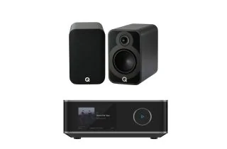 WiiM Amp Ultra Streaming Amplifier with Q Acoustics Q 5020 Bookshelf Speakers