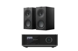 WiiM Amp Ultra Streaming Amplifier with KEF Q Concerto META Bookshelf Speakers