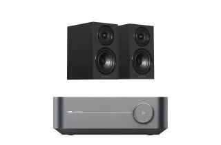 WiiM Amp Integrated Streaming Amplifier with Wharfedale Diamond 12.1i Bookshelf Speakers