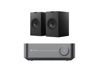 WiiM Amp Integrated Streaming Amplifier with KEF Q3 META Bookshelf Speakers