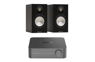 WiiM Amp Pro Streaming Amplifier with Monitor Audio Bronze 50 7G Bookshelf Speakers