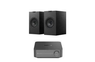 WiiM Amp Pro Streaming Amplifier with KEF Q3 META Bookshelf Speakers