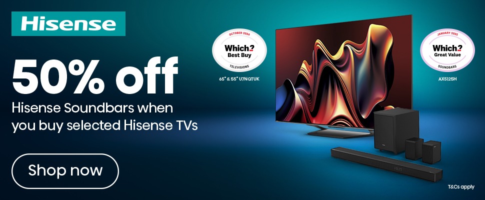 Half price selected soundbars with selected TVs, Projectors and Laser Cinemas
