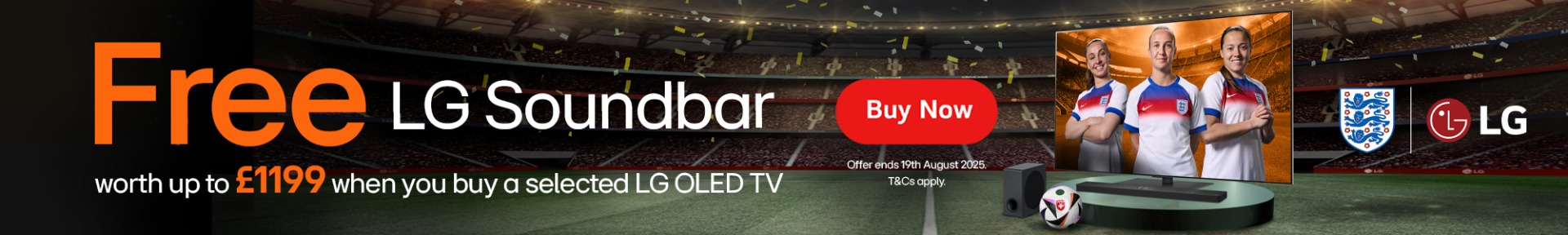 FREE LG Soundbar worth up to £1199 when you buy a selected LG OLED TV