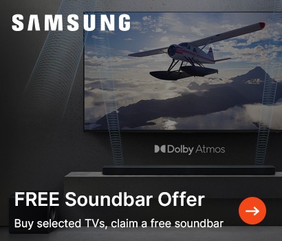 Free Soundbar when you buy selected Samsung TVs