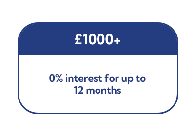 £1000 | 0% interest for up to 12 months