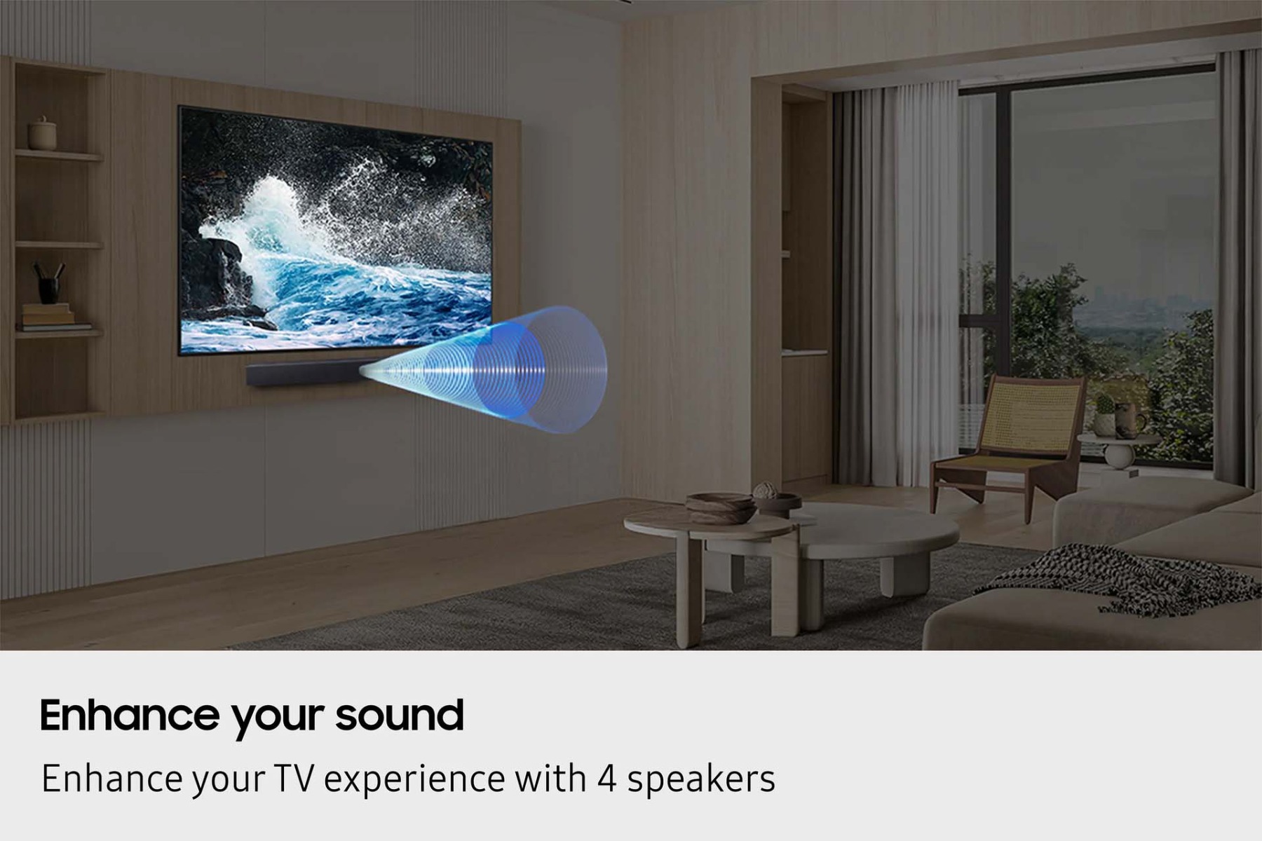 enhance your sound - enhance your tv experience with 4 speakers
