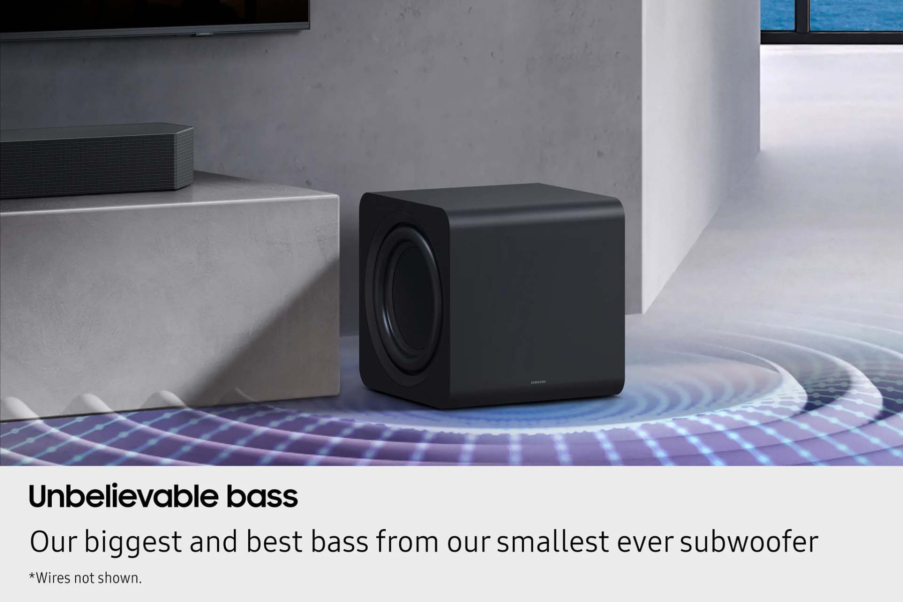 Unbelievable bass - Samsung's biggest and best bass from their smallest ever subwoofer