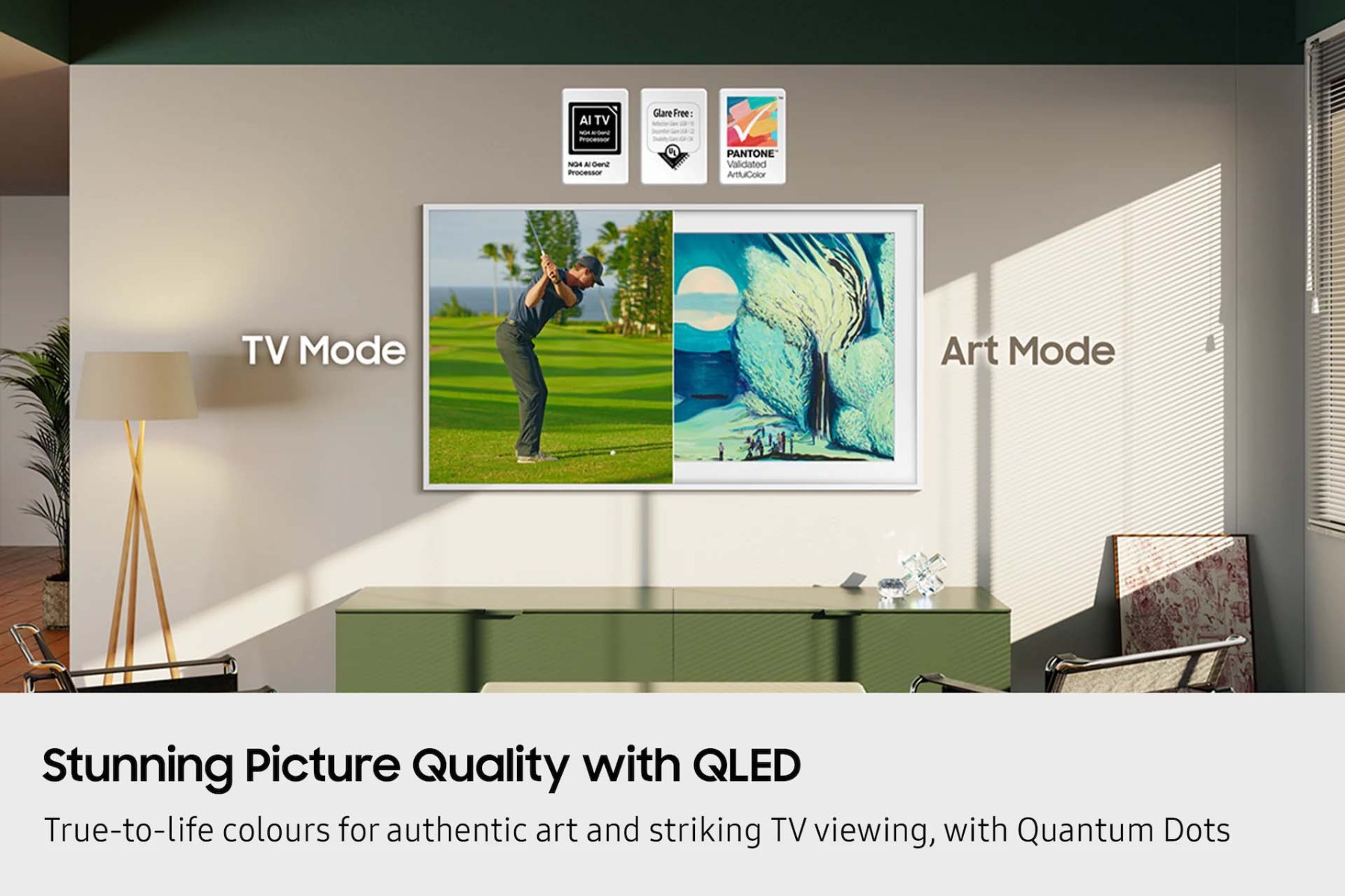 Stunning Picture quality with QLED